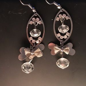 Silver & pale pink earrings